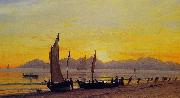 Albert Bierstadt Boats Ashore at Sunset Spain oil painting reproduction